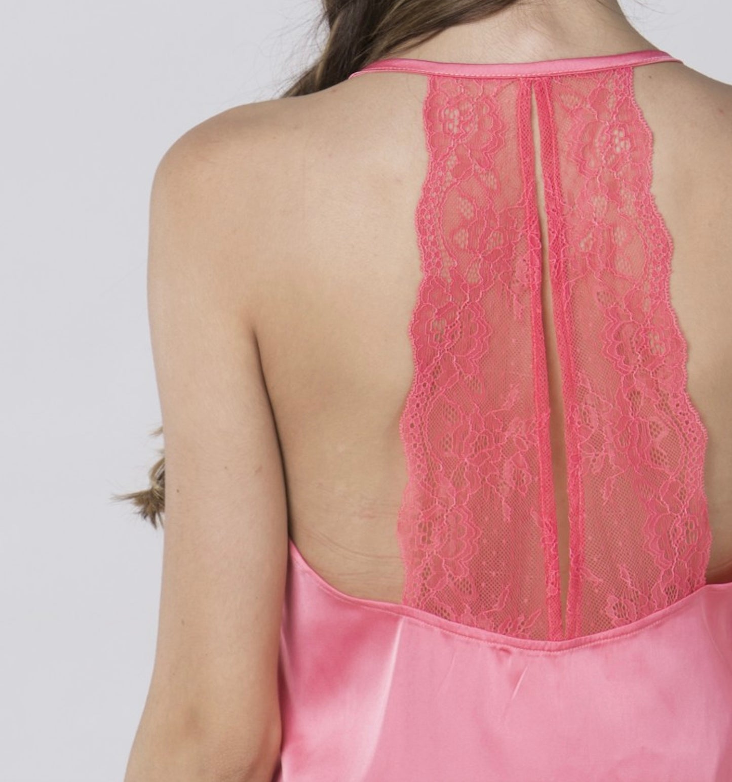 pink lace back chemise from a top sleepwear factory, crafted by a leading lingerie manufacturer or pajamas manufacturers for luxurious nightwear