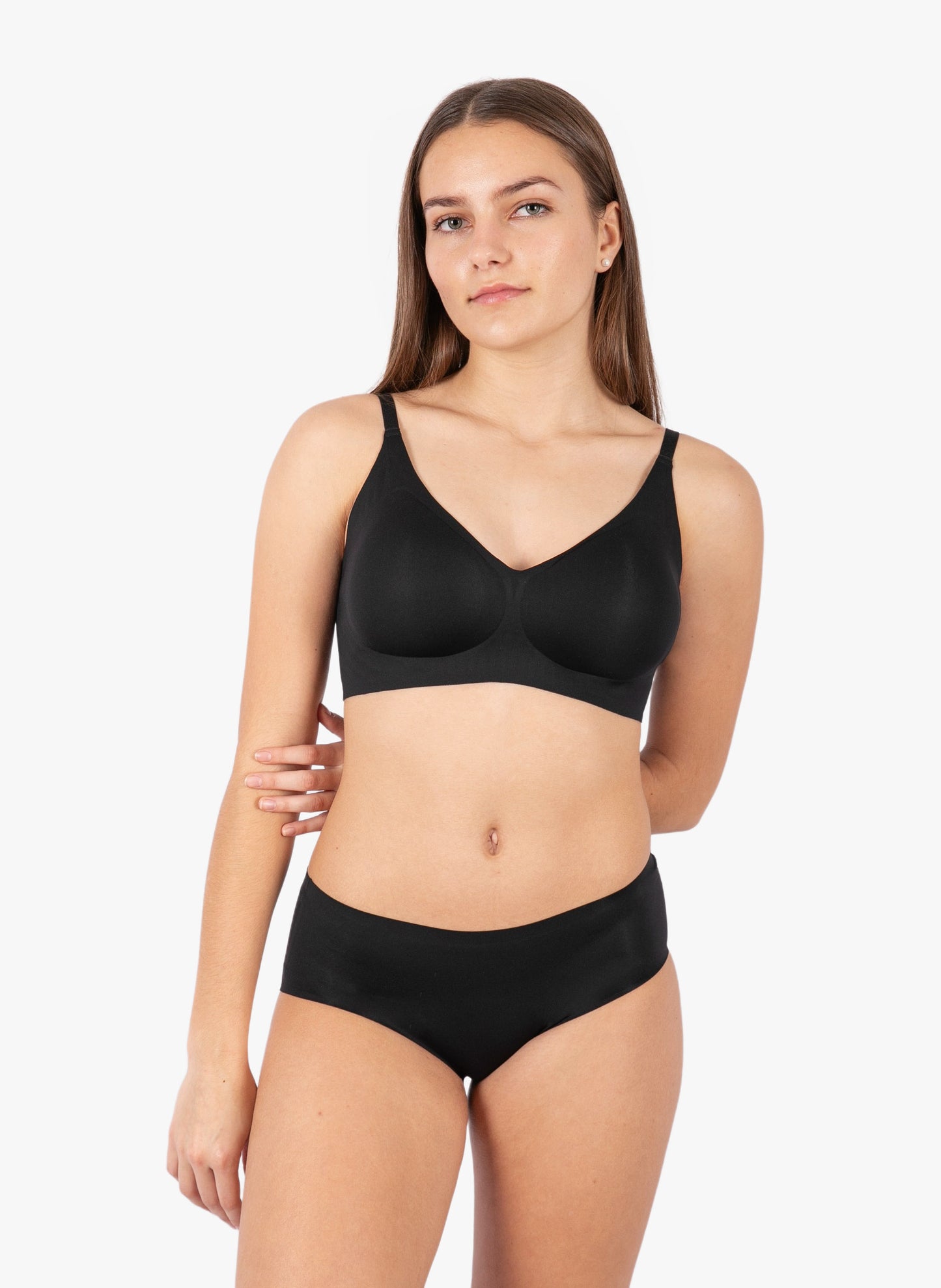Women’s lingerie set with embroidery detail produced by reliable pajamas manufacturers and underwear factory, perfect for stylish intimate wear collections.
