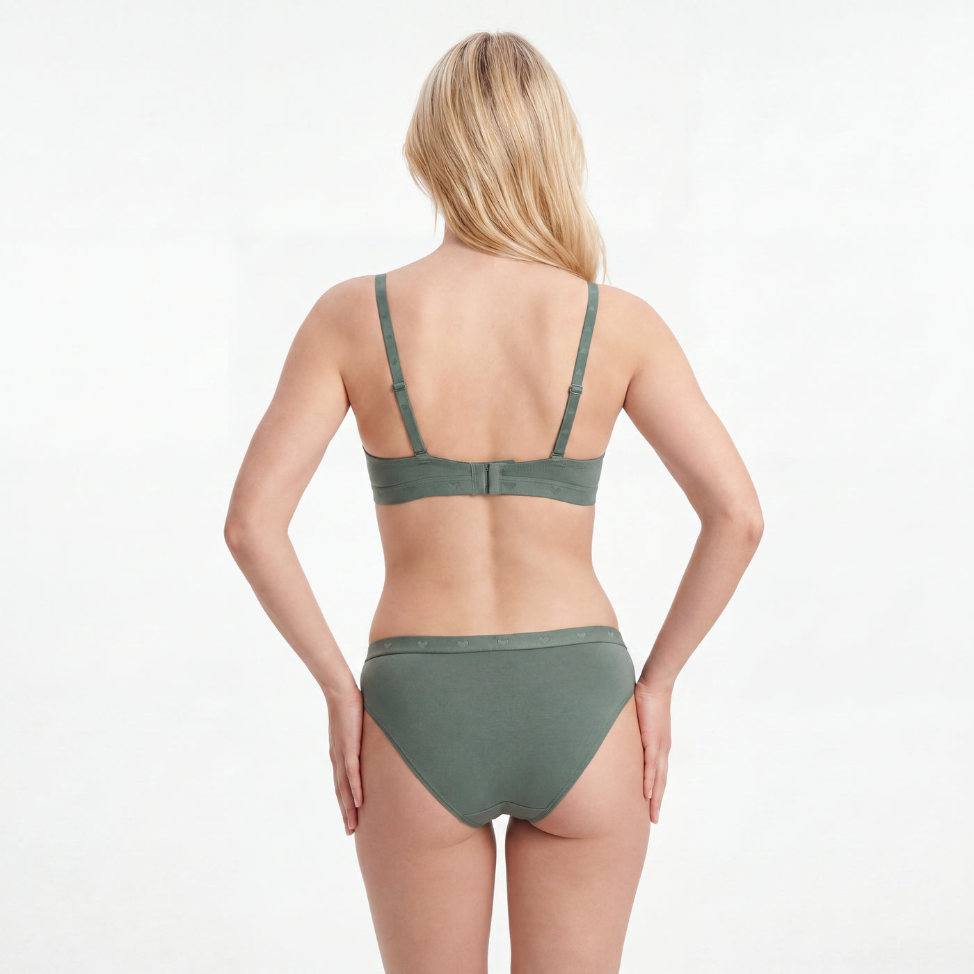 Cotton/elastane 1/2 cup bra&amp;panty