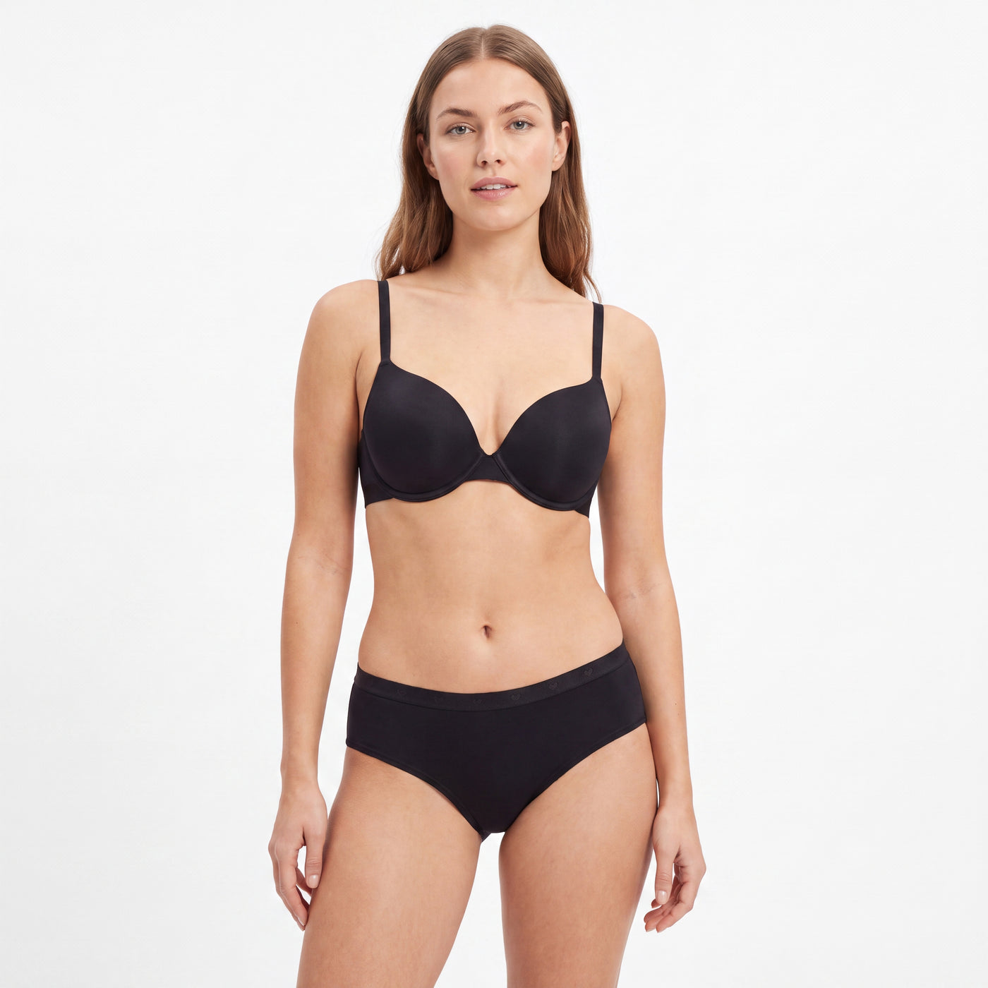 Cotton/elastane 3/4cup bra&panty