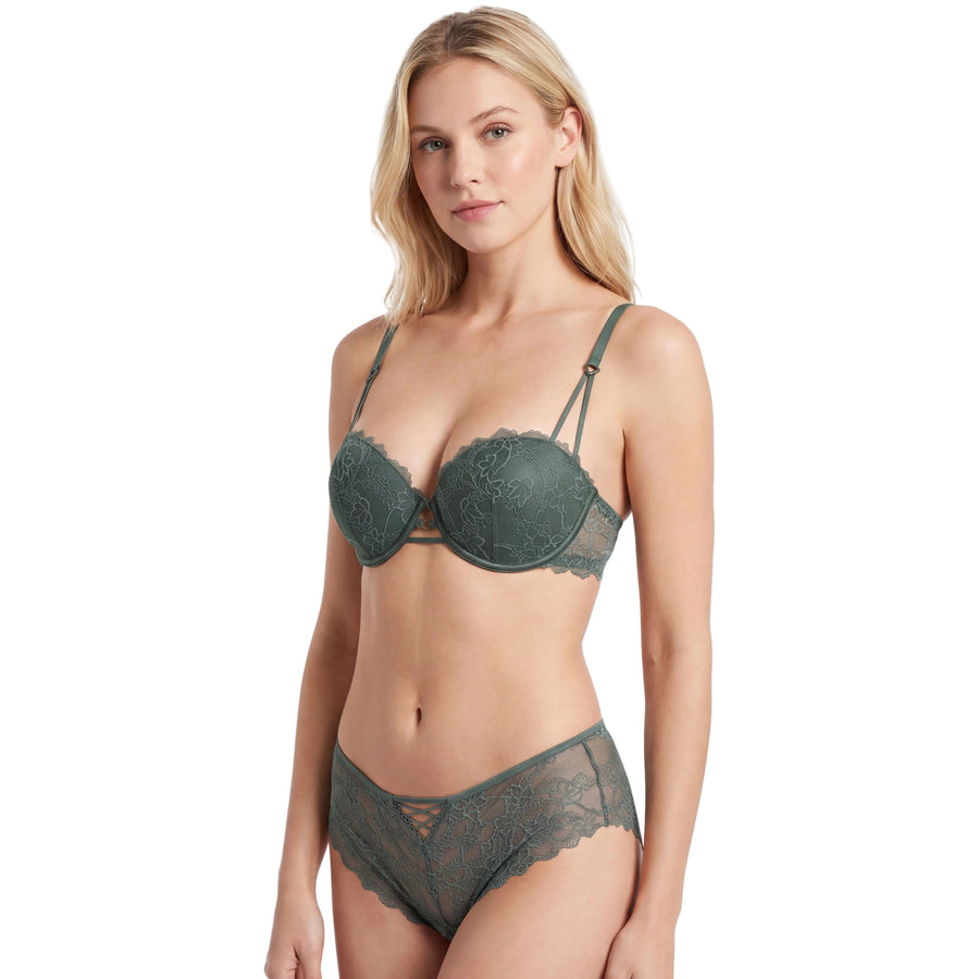 Lace 1/2 Cup Bra and Panty Matching Lingerie Set