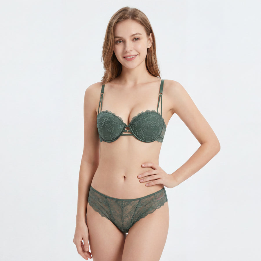 Lace 1/2cup bra&panty