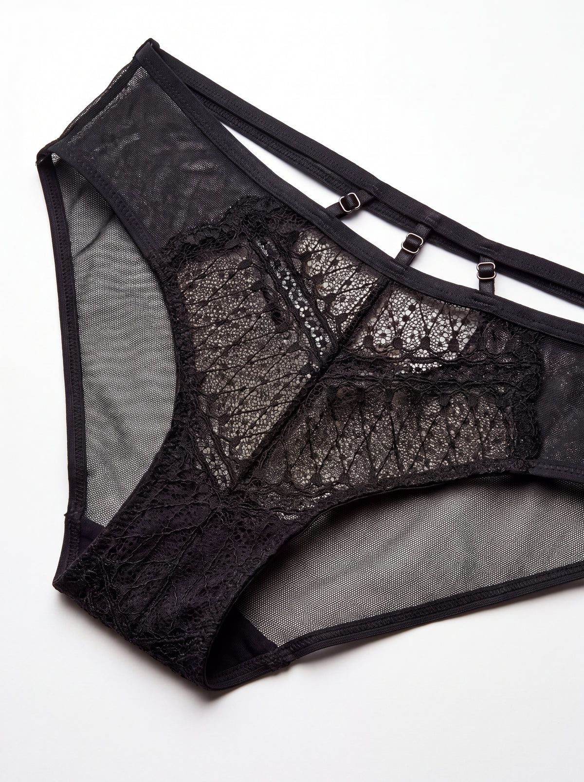 Black Geometric Sheer Lace Lingerie | Sold Separately‑Bra / Matching Panty
