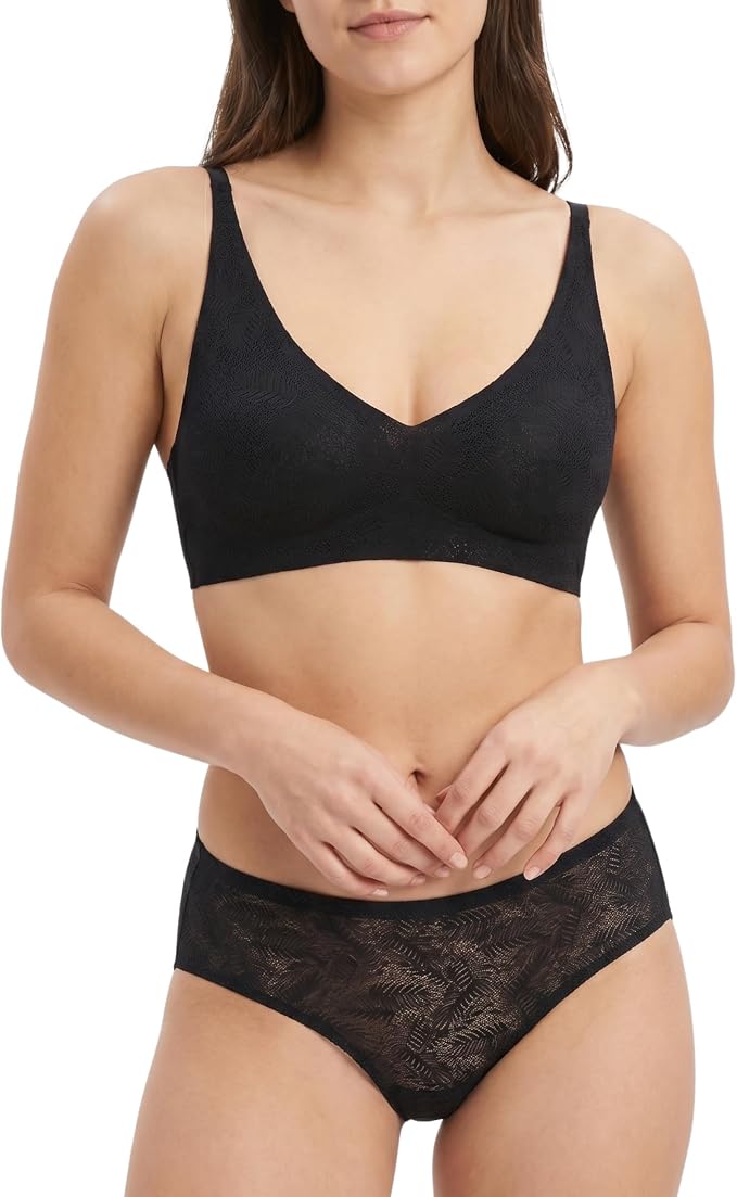 MONICA & ME Women's Seamless Sports Bra and Panty Set, V-Neck Wireless Bralette