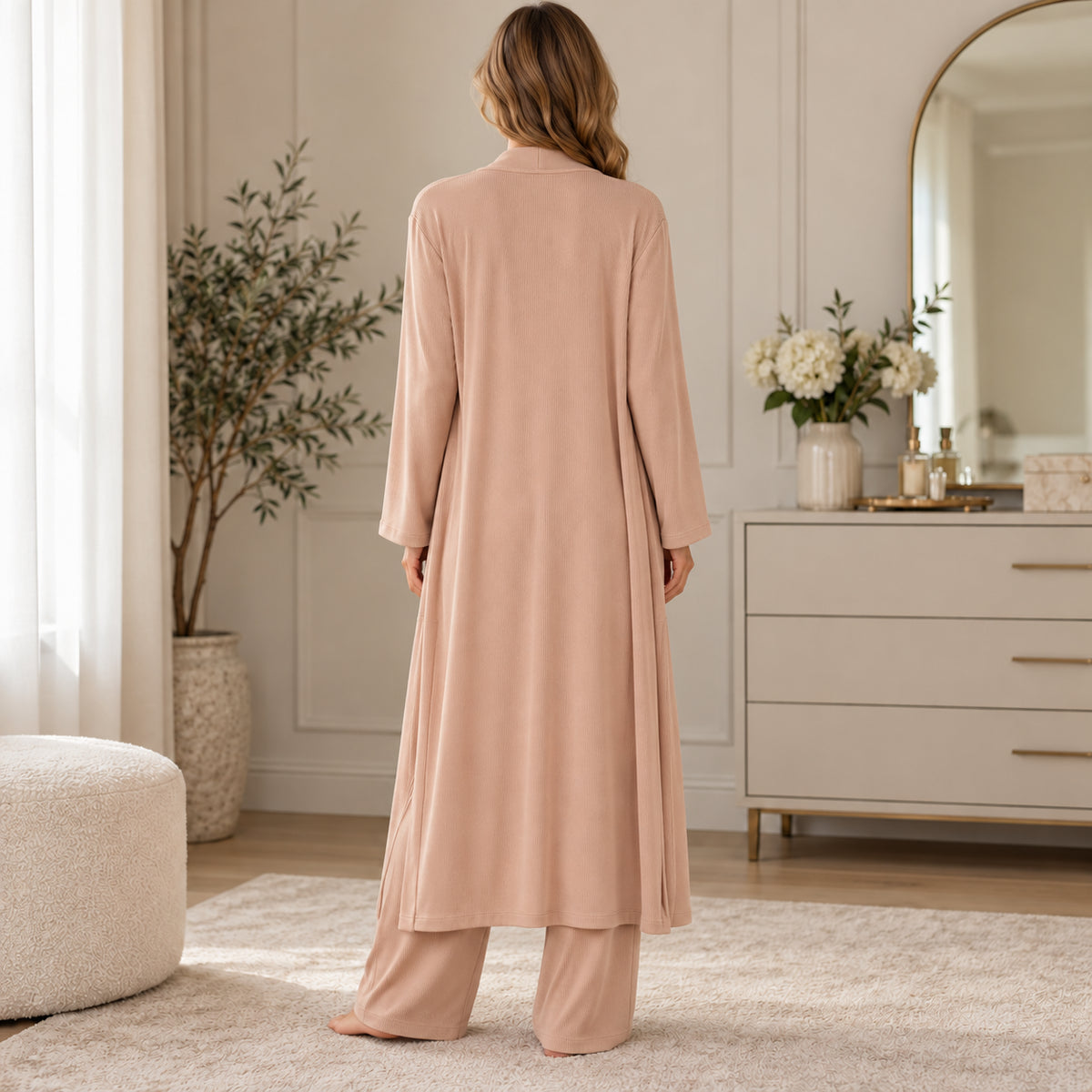 Dusty Rose Lounge Robe back view