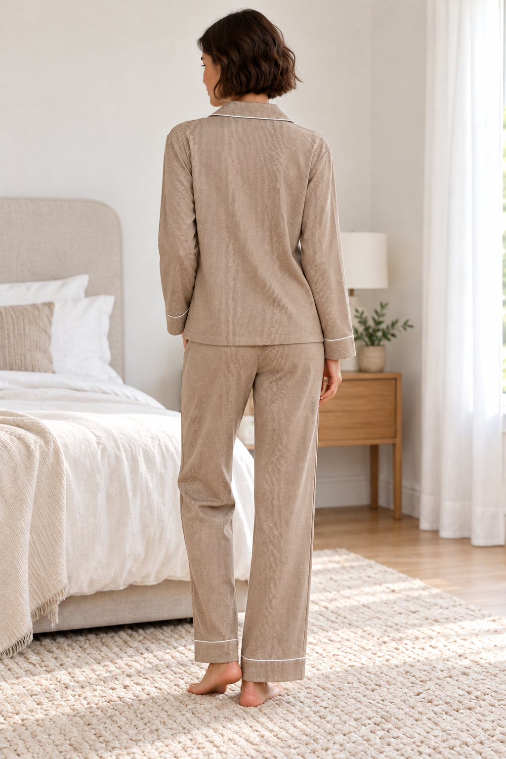 AI model back view, illustrative