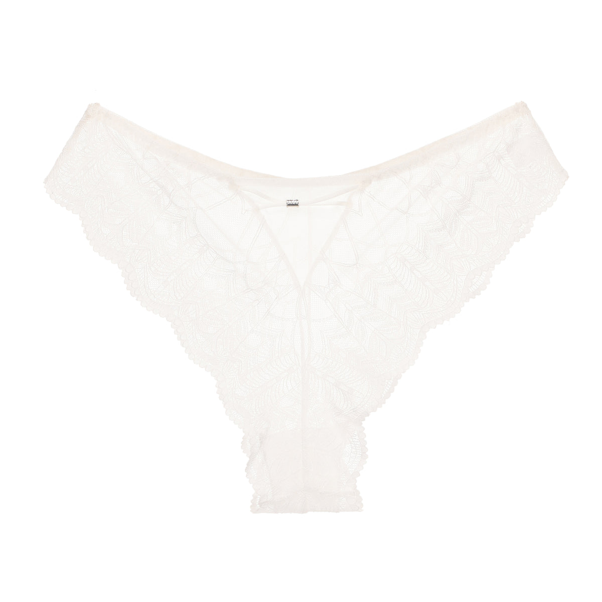 Off‑White Leaf‑Pattern Lace Criss‑Cross Front Strap Underwire Bra